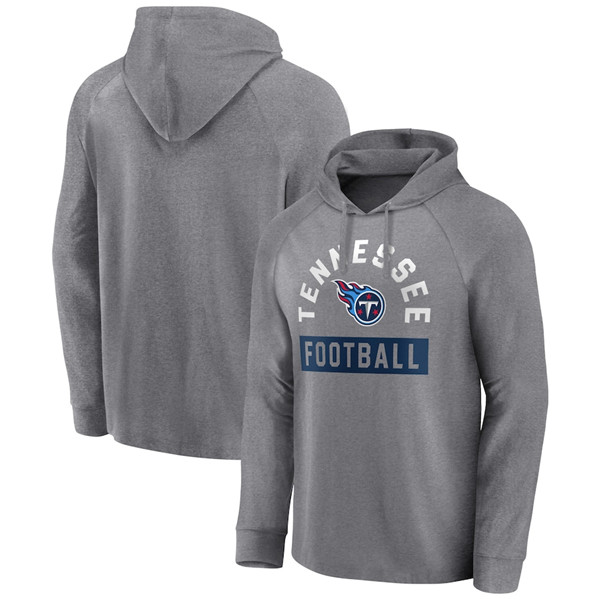 Men's Gray Tennessee Titans Heathered No Time Off Raglan Pullover Hoodie